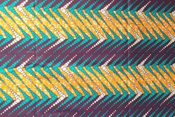 TURQUOISE STRIPES Waxprint Stoff